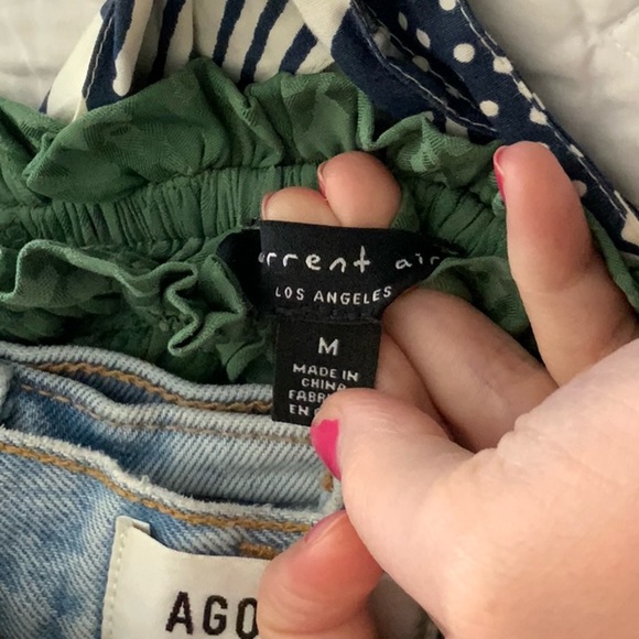 Current Air Anthropologie Jacquard Pleated Mini Skirt in Leaf Green - Picture 8 of 9